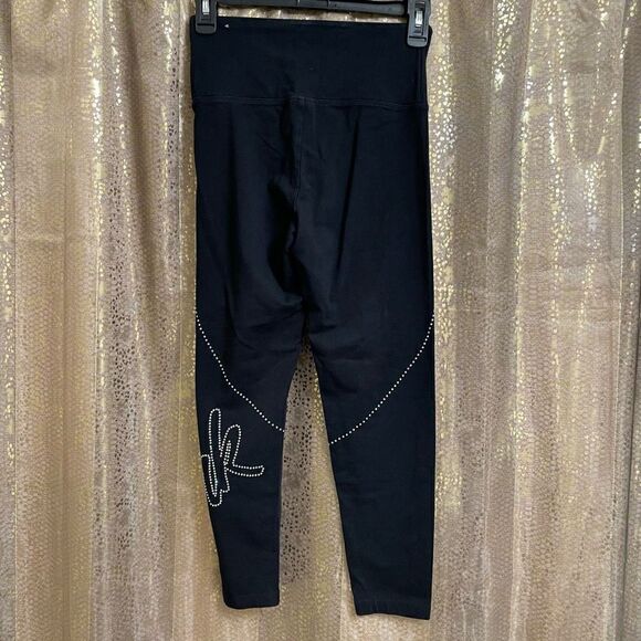 PINK Victorias Secret Black Iridescent Rhinestone High Waist Leggings, Small - Picture 3 of 6